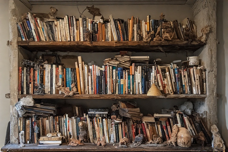 The Charm and Challenge of Stuff That Accumulates on a Bookshelf